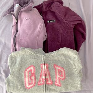 Young Girls Fall Clothes Fleece Sweatshirts / Columbia & GAP- Exc Cond., Size S